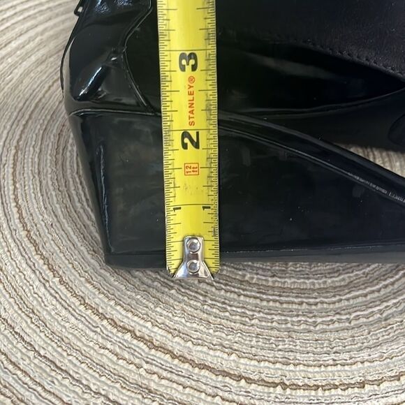 Ellen Tracy Black Patent sandals heels open toe sz 8 - Picture 8 of 11